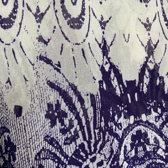 CAbi White Blue Purple Ombre Chiffon Blouse - Picture 5 of 9